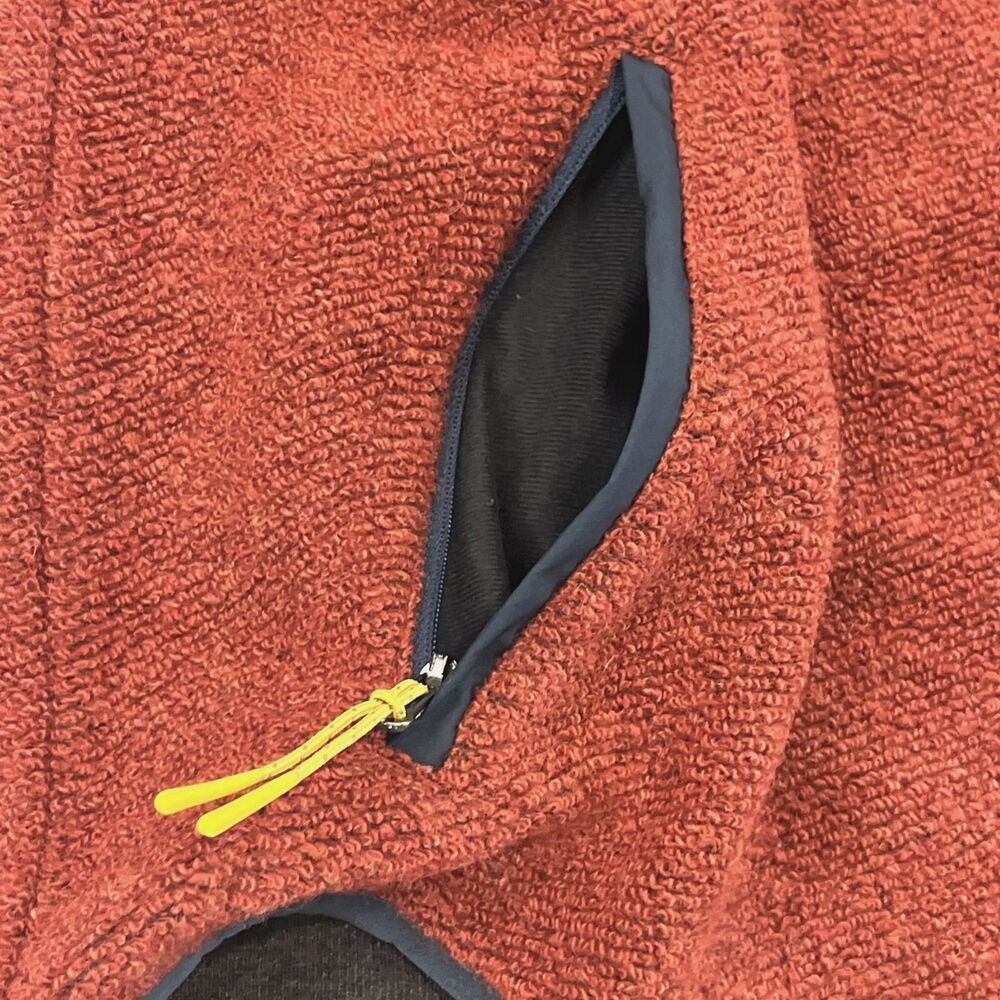 prAna NEW Mens XL Fleece‎ 1/2 Zip Quilted Pullover Jacket Wool Blend Red Blue - Picture 11 of 16